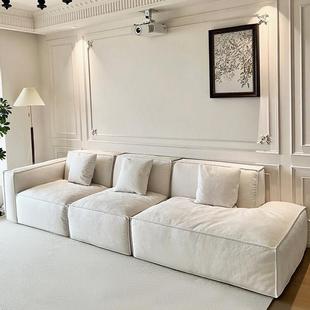 温妮沙发布艺法式奶油风客厅异形转角白色豆腐块可拆洗模块沙发