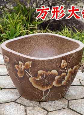 方形用景莲德镇鱼缸大号陶瓷养tb-69571乌缸睡碗荷花缸庭院家水缸