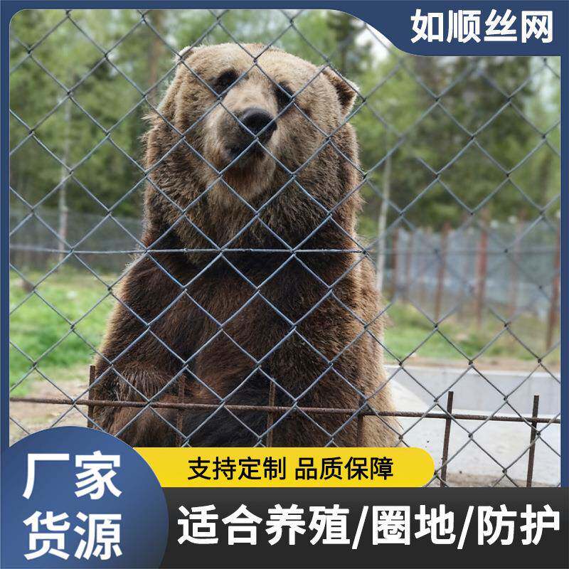 动物园户外加粗钢丝防锈冷热镀锌养殖围栏防护铁丝菱形方格勾花网