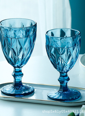 厂家直销色料原色菱形加厚啤酒鸡尾酒红酒杯高脚杯玻璃杯香槟杯