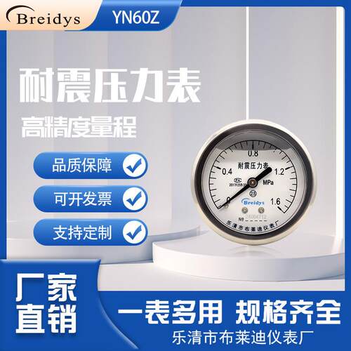压力表YN60Z轴向耐震0-1.6mpa水压表气压表液压表高压表真空表