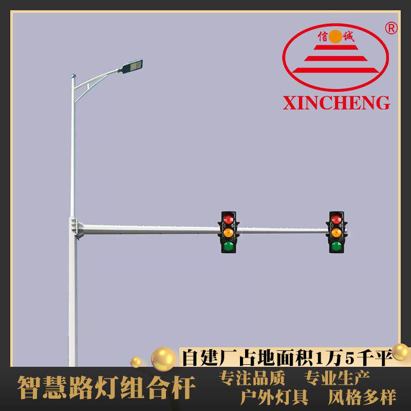 新农村小区LED户外双头路灯组合款智慧路灯八角监控杆标识杆