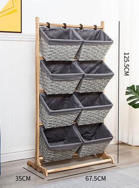 家用置物架落地储物架卧室客厅书报架零多布收XZX纳田园艺食收层