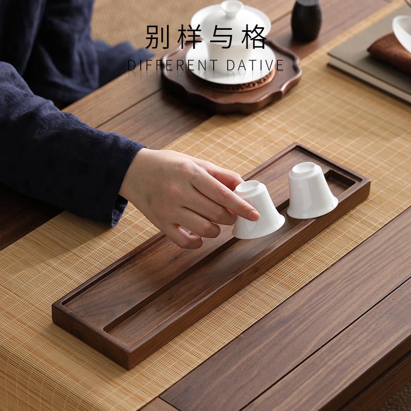 北美黑胡桃木置物茶杯架子实木茶道配件家用茶具功夫晾杯沥水收纳
