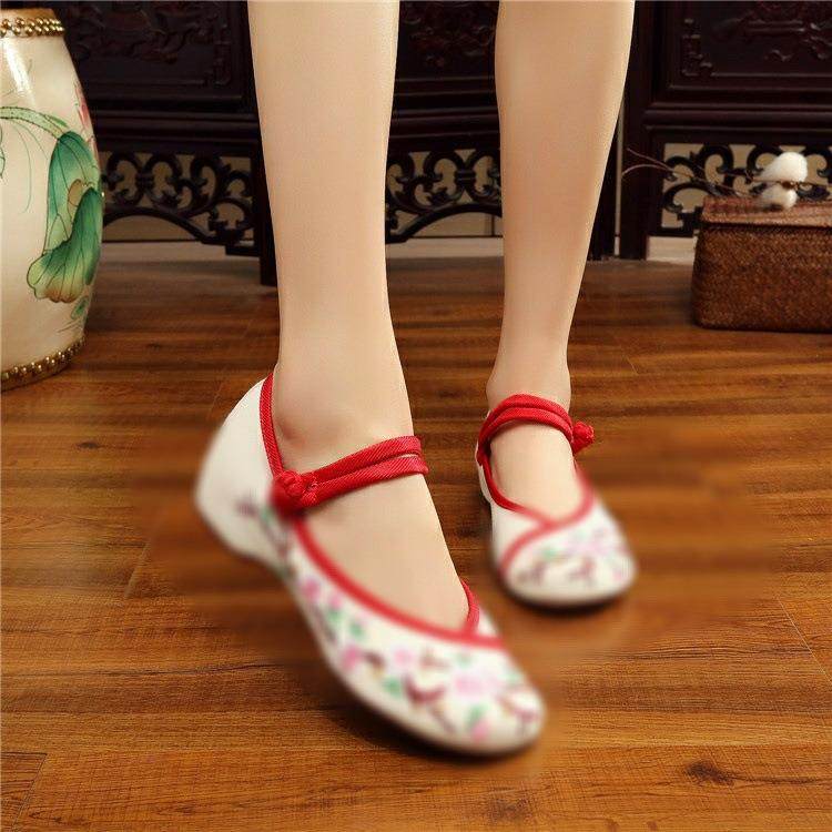【小梅花】汉服搭配中国风复古刺绣内增高古装绣花布鞋广场舞女鞋,女鞋,帆布鞋,淘宝优惠券,粉丝福利购,淘宝优惠卷