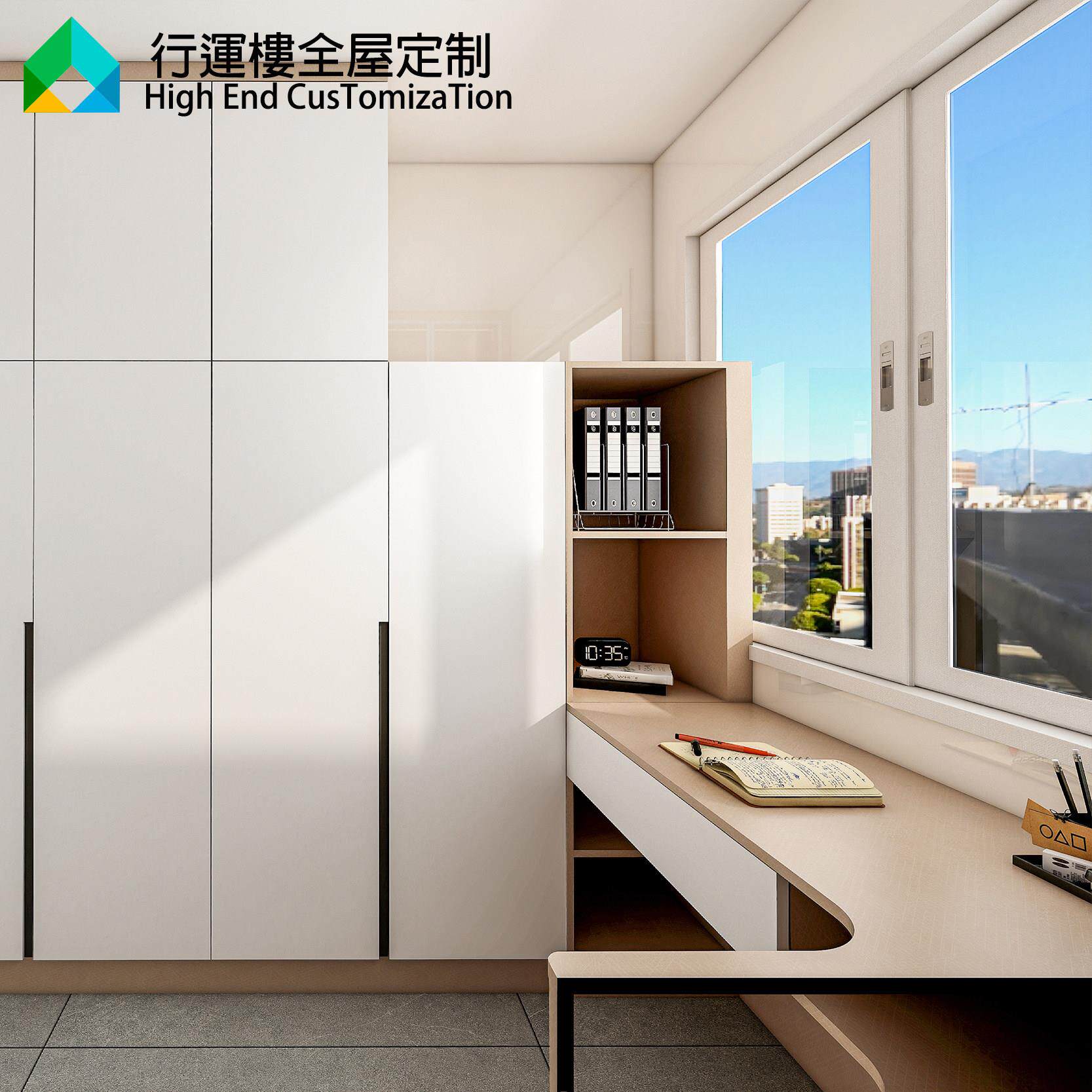 香港全屋定制订造实木衣柜储物柜化妆台书桌整体时尚新款组合一体