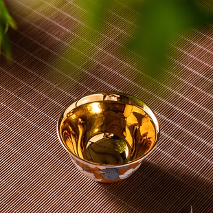 釉下彩肖建辉大师手工陶瓷茶杯个人专用杯茶盏 高档黄金器主人杯