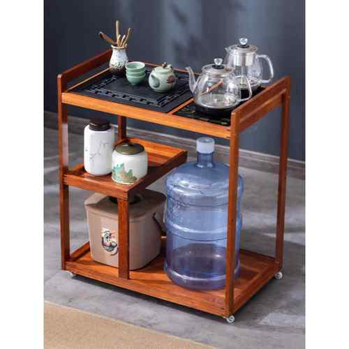 实木茶车移动茶台家用茶桌客厅沙发边柜烧水壶一体式功夫茶桌边几