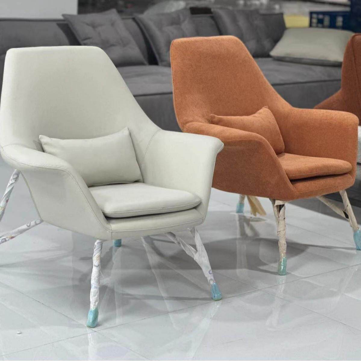 北欧创意现代简约设计师家具会客接待洽谈休闲客厅单人沙发躺椅子