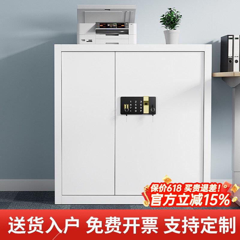 保密柜文件柜双锁资料带锁铁皮收纳柜矮柜保险柜办公室电子密码锁