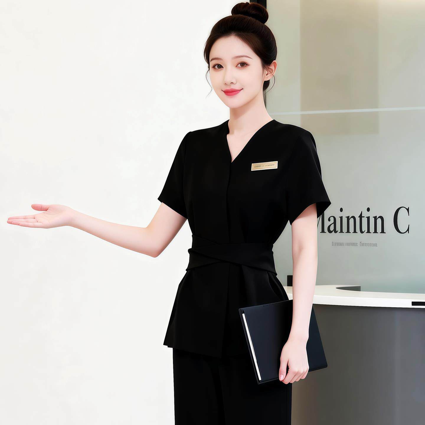 美容师工作服女夏季高端皮肤管理珠宝店养生馆气质美容院短袖套装