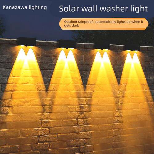 户外太阳能壁灯花园庭院灯家用氛围别墅楼梯台阶灯围墙防水洗墙灯