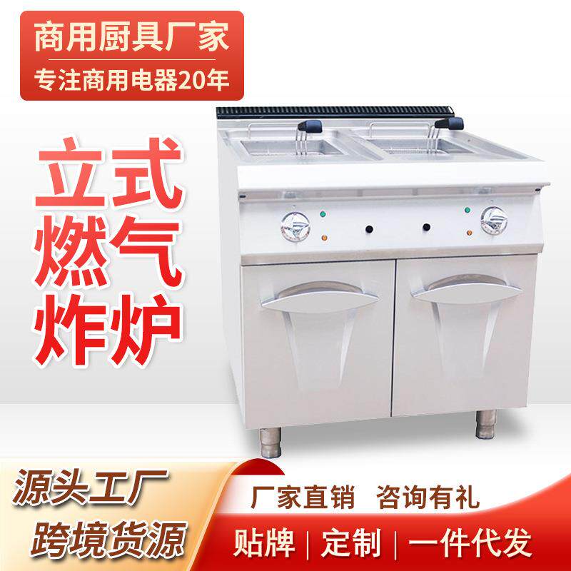 立式电热燃气炸锅炸炉保温汤池炉连柜座商用厨具摆摊工厂直销优惠