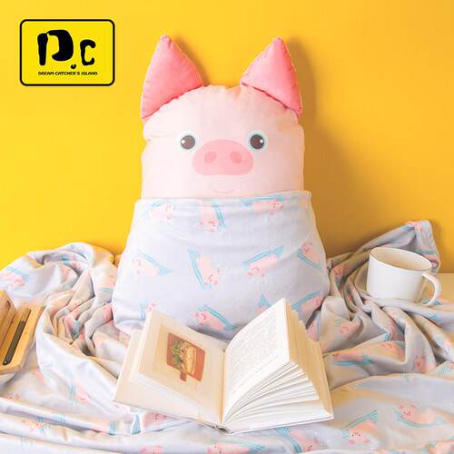 捕梦岛异形玩偶午睡毯抱枕被子两用毯子汽车办公室空调被靠枕枕头