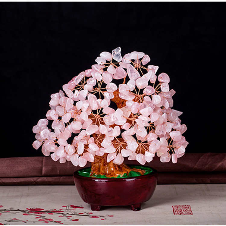 水晶招财树摇钱树花束半成品材料水晶礼品件配件水晶仿真花
