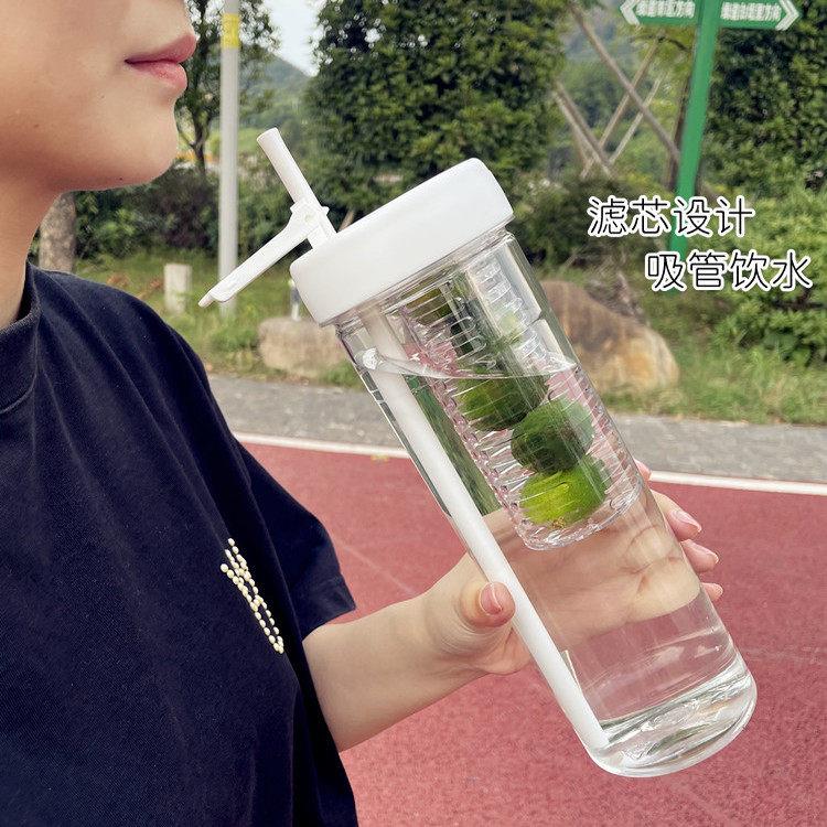 大容量水杯子塑料女男学生高颜值网红爆款2025吸管新款柠檬水茶杯