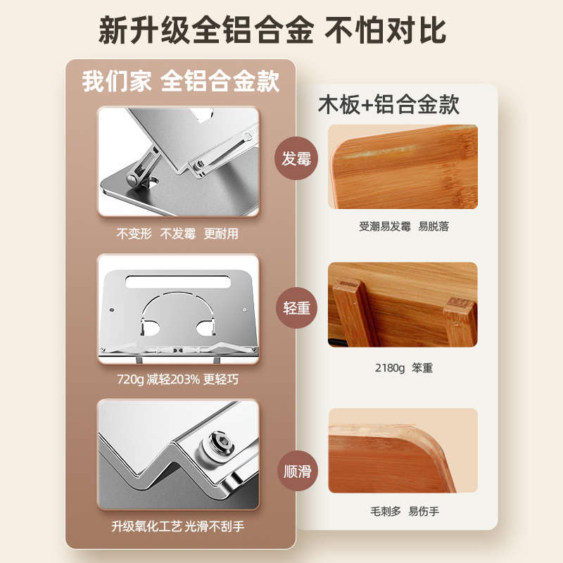 猫太子全铝合金阅读架 学生多功能读书支架可调节升降夹书看书架