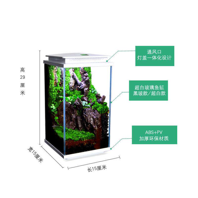超白鱼缸桌面生态专用鱼缸反气举微景观鱼缸造景家用养鱼水草缸