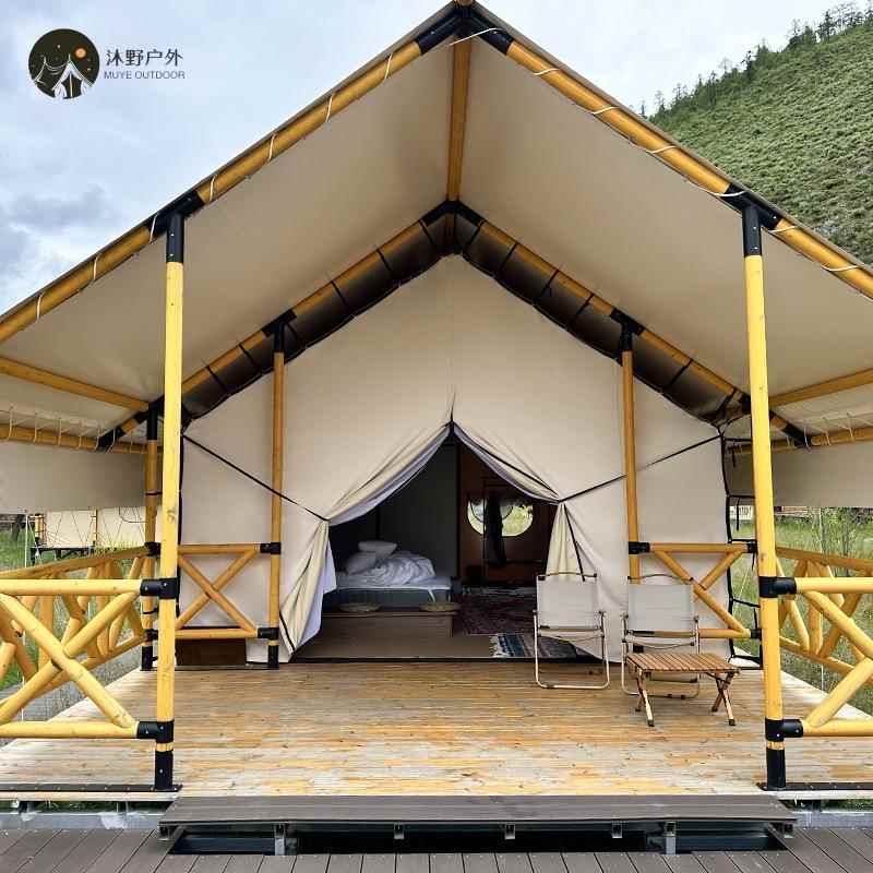 野户野外露营地沐民宿宿游牧帐篷 大型营住地X-35/45餐饮营酒店篷