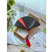 中国风全竹扇子折扇镂空古风男女士折叠扇手工小5寸舞蹈黑