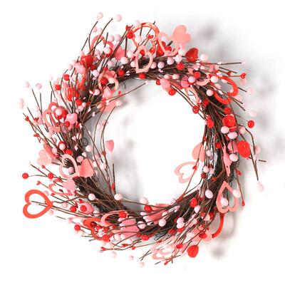 亚马逊热销情人节花环爱心花环家居装饰婚礼装饰婚庆装饰前门花环