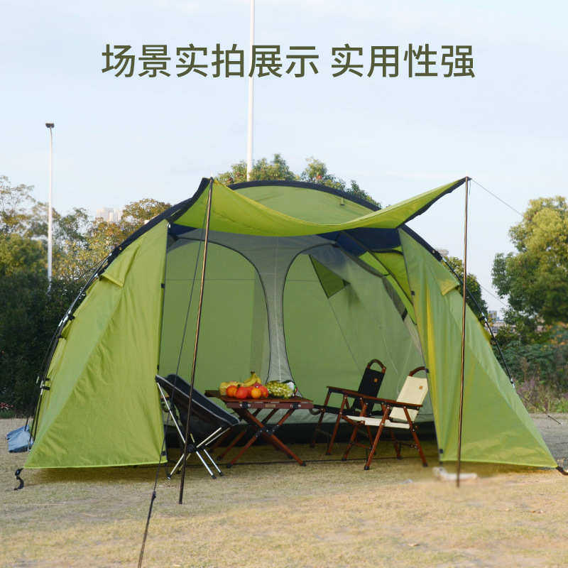 露营帐篷5-6人户外双层防雨野餐情侣帐篷登山旅游休闲多人野营帐