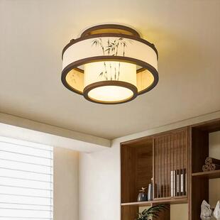 新中式客厅餐厅卧室吸顶灯宋式美学复古风新中式圆形民宿国风吊灯