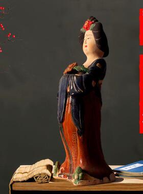 洛阳唐三彩女子彩陶胖胖的女孩三彩艺术古董收藏唐女士饰品陶瓷