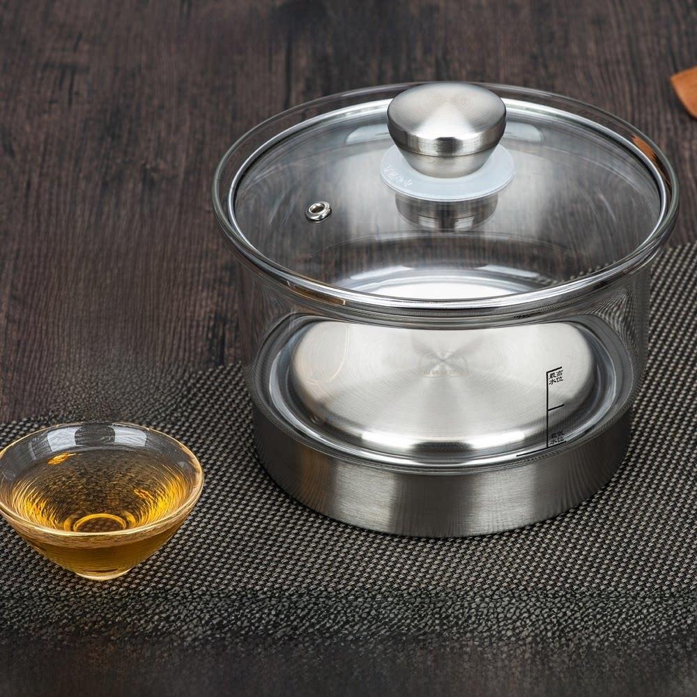 新豪黄龙茶具玻璃不锈钢消声器家用茶吧机洗茶器具茶道用品垫茶