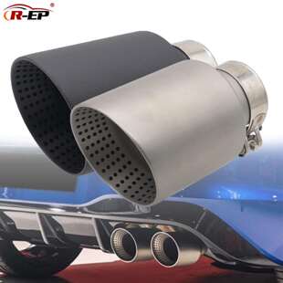厂家通用斜口汽车304不锈钢哑光尾喉消声器装 排气管跨境 饰改装