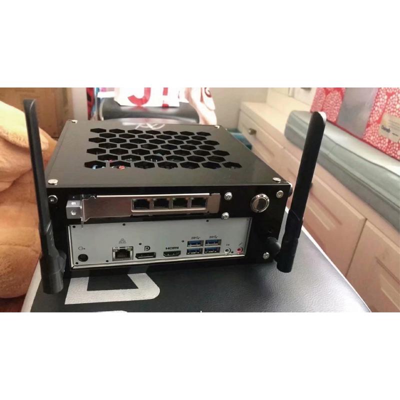 cnc定制6mm亚克力机箱 1u dc itx matx 网卡 扩展卡软路由