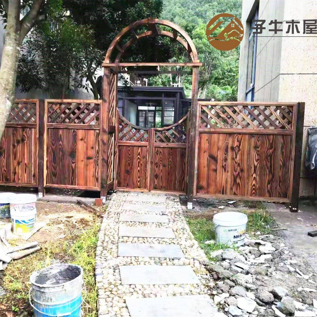 户外阳台屋顶葡萄架原木拱门支架 花园庭小院木制防腐木爬藤花架