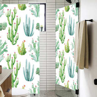 BL040 无胶磨砂静电玻璃贴花朵树叶彩色窗户膜卫生间浴室门窗 059