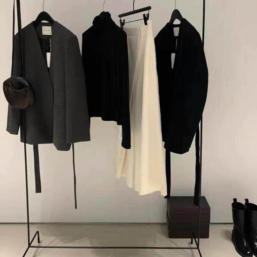 韩国服装买 手落地架陈列挂衣杆黑色实心展示服装店货架移动架定