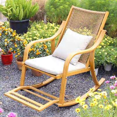 户外藤编摇椅阳台篮椅摇摇靠椅懒人椅家用摇BEQ休闲结摇实背藤椅