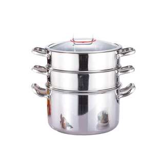 家用汤蒸锅厨房316双层蒸汤锅商用盖带格不锈钢锅具带礼品30cm