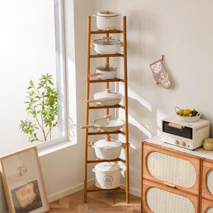 厨房置物架家用多功能锅具收纳架落地夹缝夹缝置物架分层放锅架子