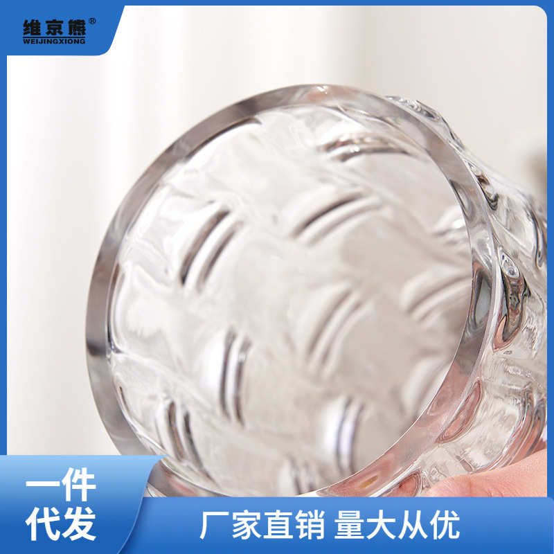 特大号落地富贵竹花瓶摆件玻璃透明水养水培直筒家用客厅插花链衡