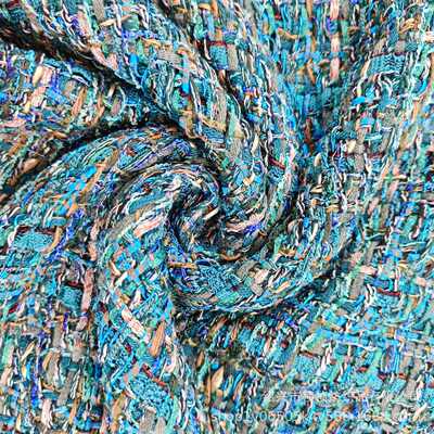 小香风新款梭织粗纺花呢布料编织色织时尚女装裙裤箱包鞋材等面料