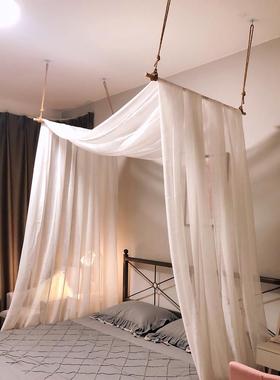 吊杆纱风格床东南亚宿波西客栈ali6幔公寓挂架实木米亚帘风酒店民