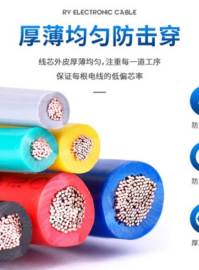 rv0.30.50.751平方控制线信号线多股单芯软铜芯配电箱电柜电源线