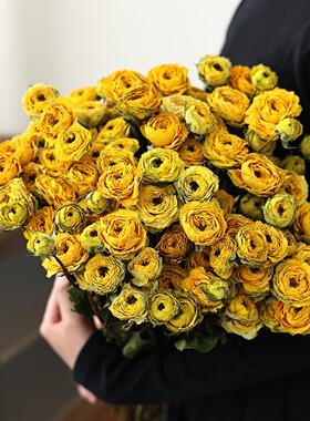 黄亦玫瑰干花花束天然风干真花客厅摆设花瓶插花摆件高级感永生花