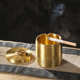 铜派黄铜车载烟灰缸中式 实用小号烟缸金属带盖防飞灰创意摆件 个性