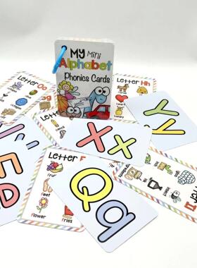English 26 Letters Alphabet Phonics Pocket Flash Cards Early