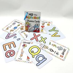 English 26 Letters Alphabet Phonics Pocket Flash Cards Early