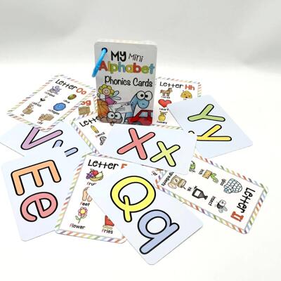 English 26 Letters Alphabet Phonics Pocket Flash Cards Early