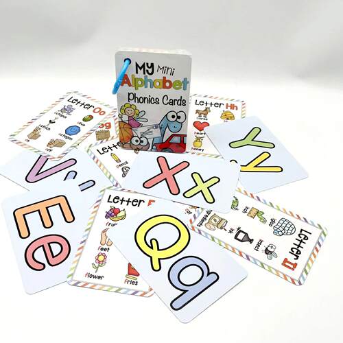 English 26 Letters Alphabet Phonics Pocket Flash Cards Early