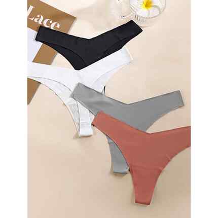 Seamless Thongs for Women Silky Bikini Underwear Panties