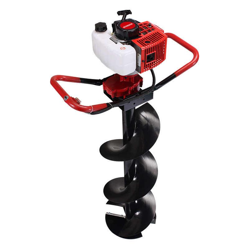 大功率72CC手扶式打洞机二冲程挖坑钻孔打桩单人挖洞机地钻