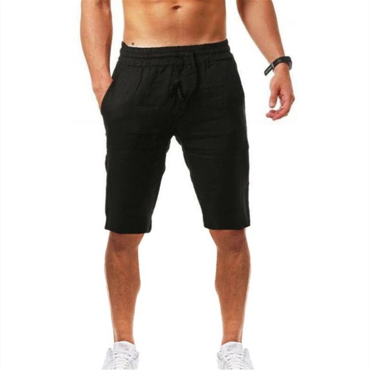 Loose cotton and linen breathable shorts for mens